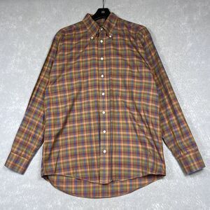 Burberry London Shirt Mens SZ Medium Multicolored Plaid Button Down Long Sleeve